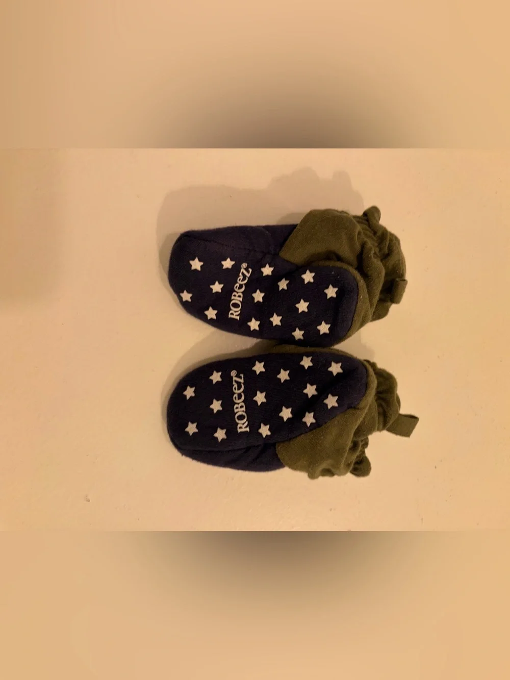 Robeez Baby Soft Sole Animal Slippers Green Navy 6–12 Months